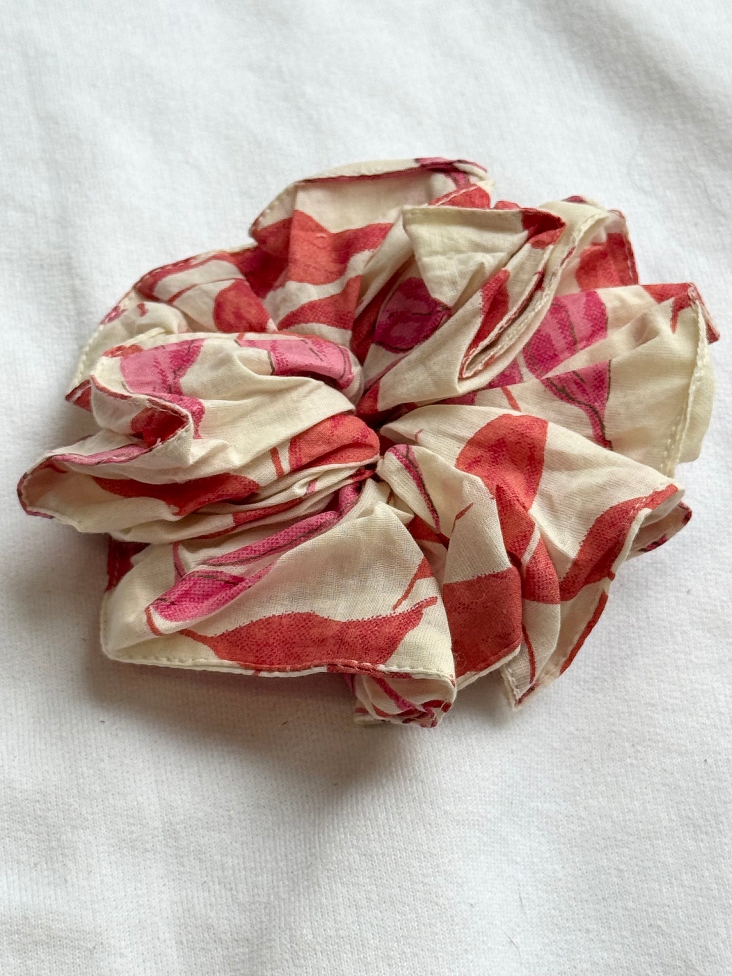 Medium cotton handmade blockprint scrunchies