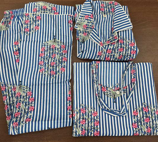 100% cotton Full Pajama set - Blockprinted and handmade