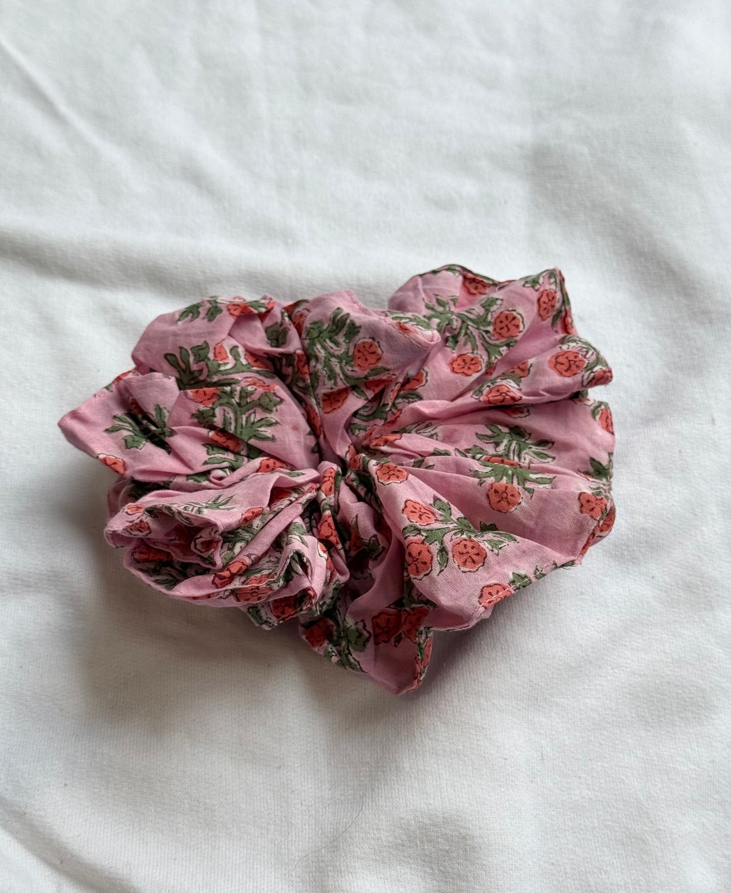 Medium cotton handmade blockprint scrunchies