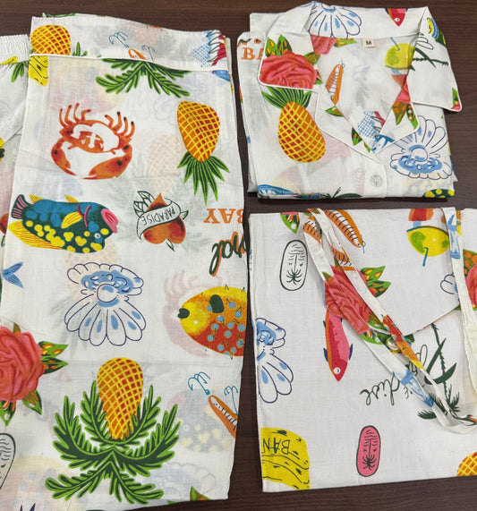100% cotton Full Pajama set - Blockprinted and handmade