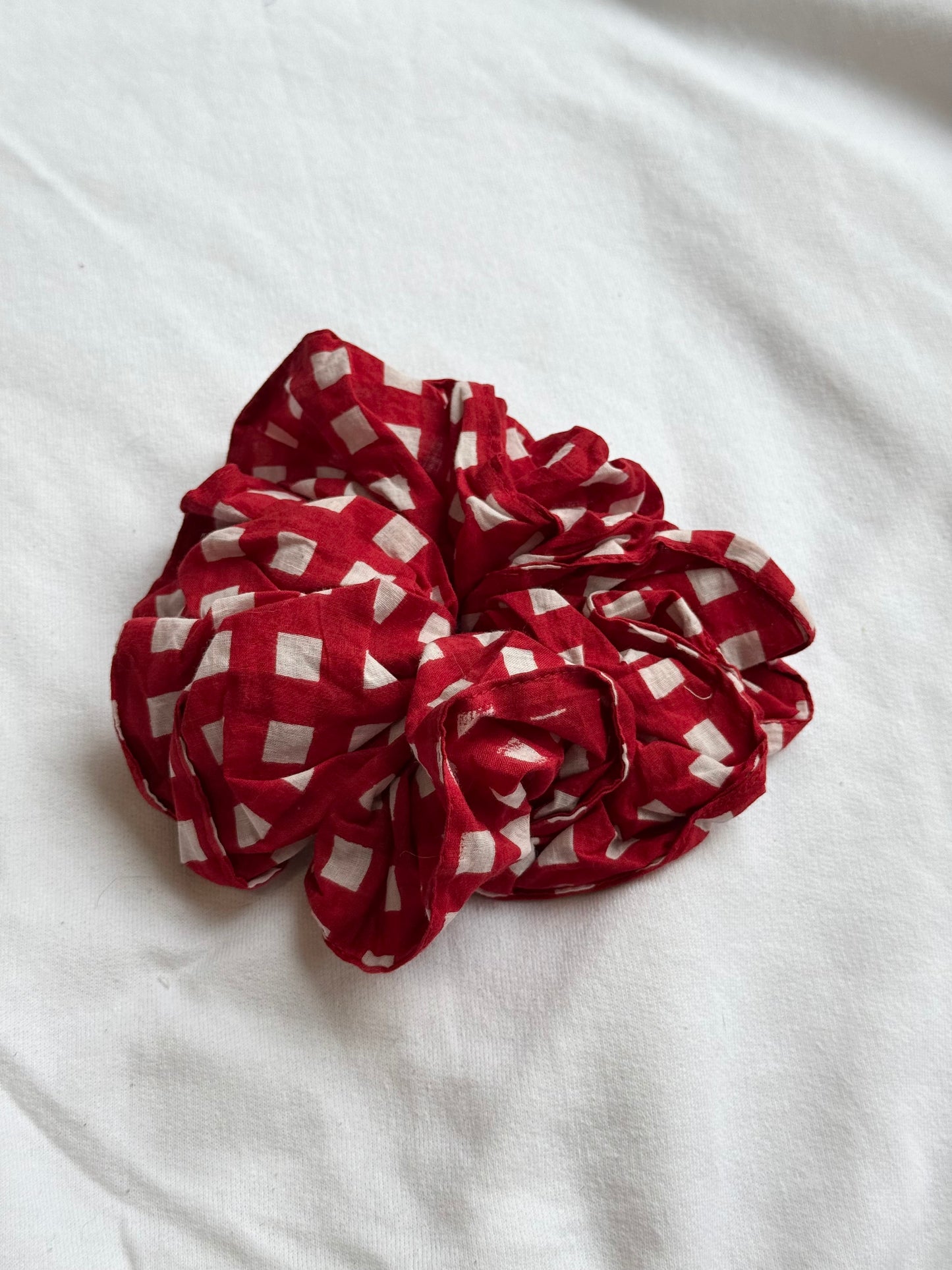 X-Large cotton handmade blockprint scrunchies