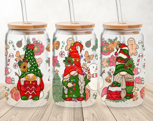 Gnomes / 16 oz beer can glass