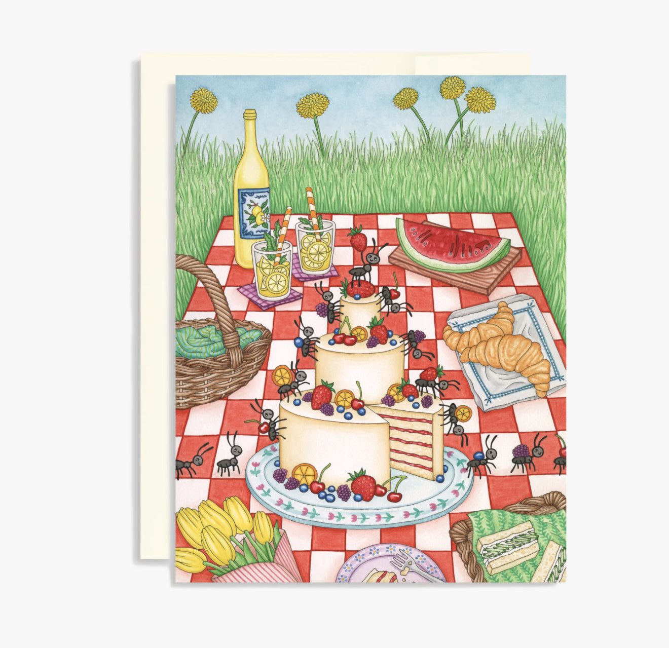Ant picnic greeting card