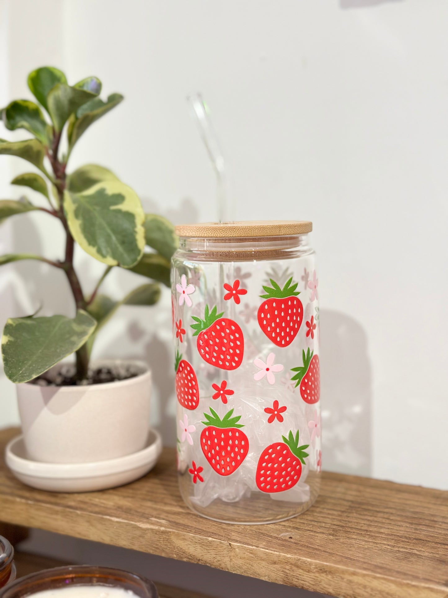 Fruity Watermelon, Strawberry, Peaches 16 oz beer can glass