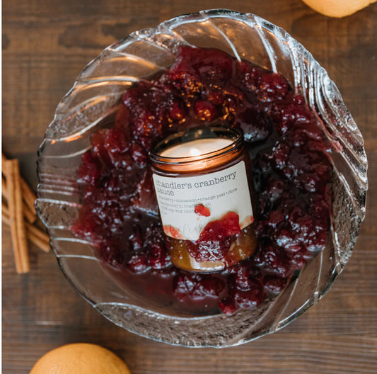 Chandler’s cranberry sauce soy candle