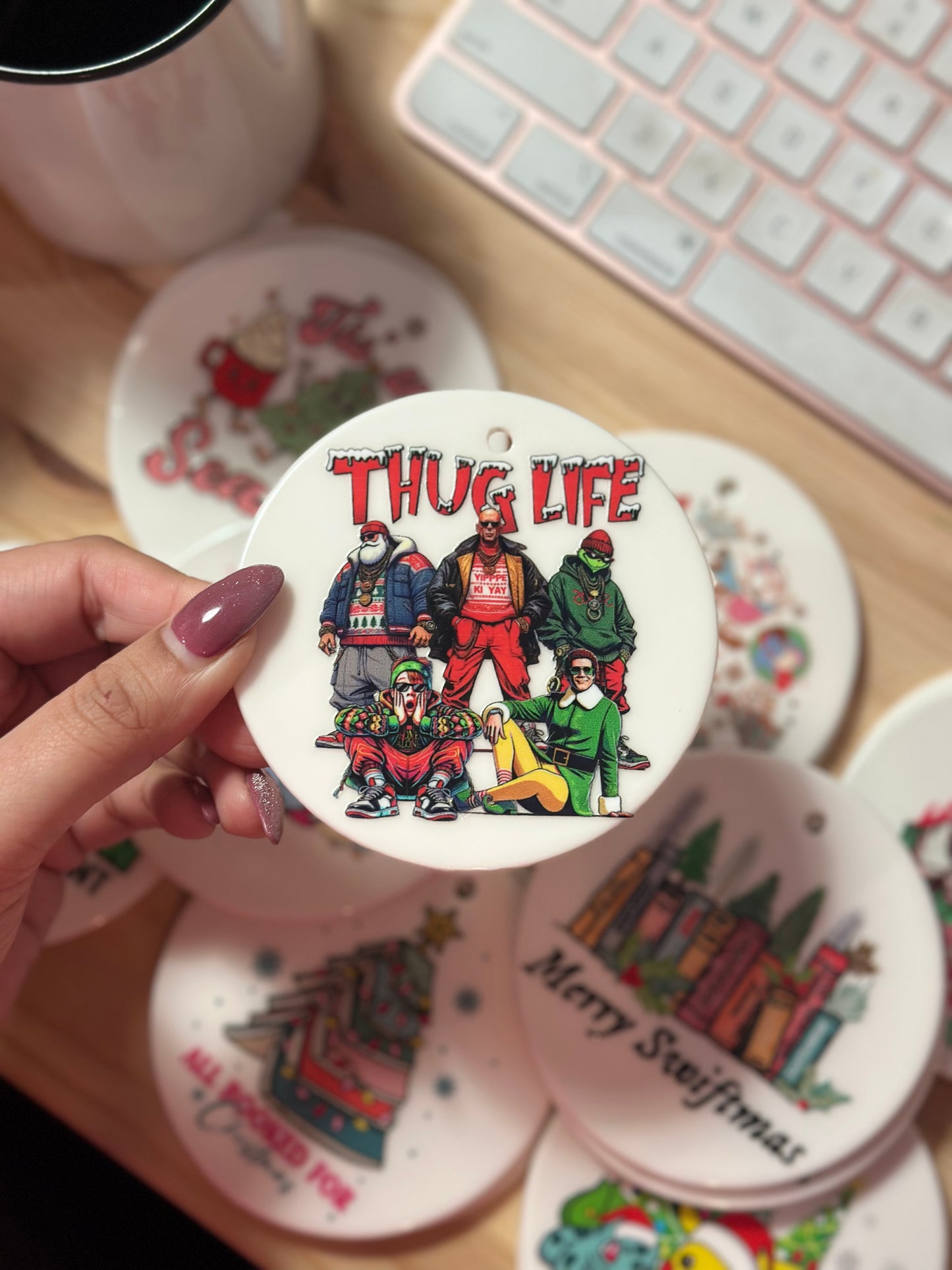 Thug life Ceramic ornament