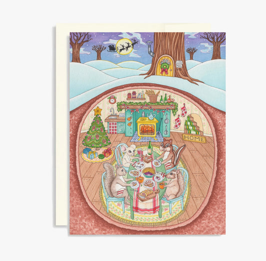 Critter Christmas greeting card