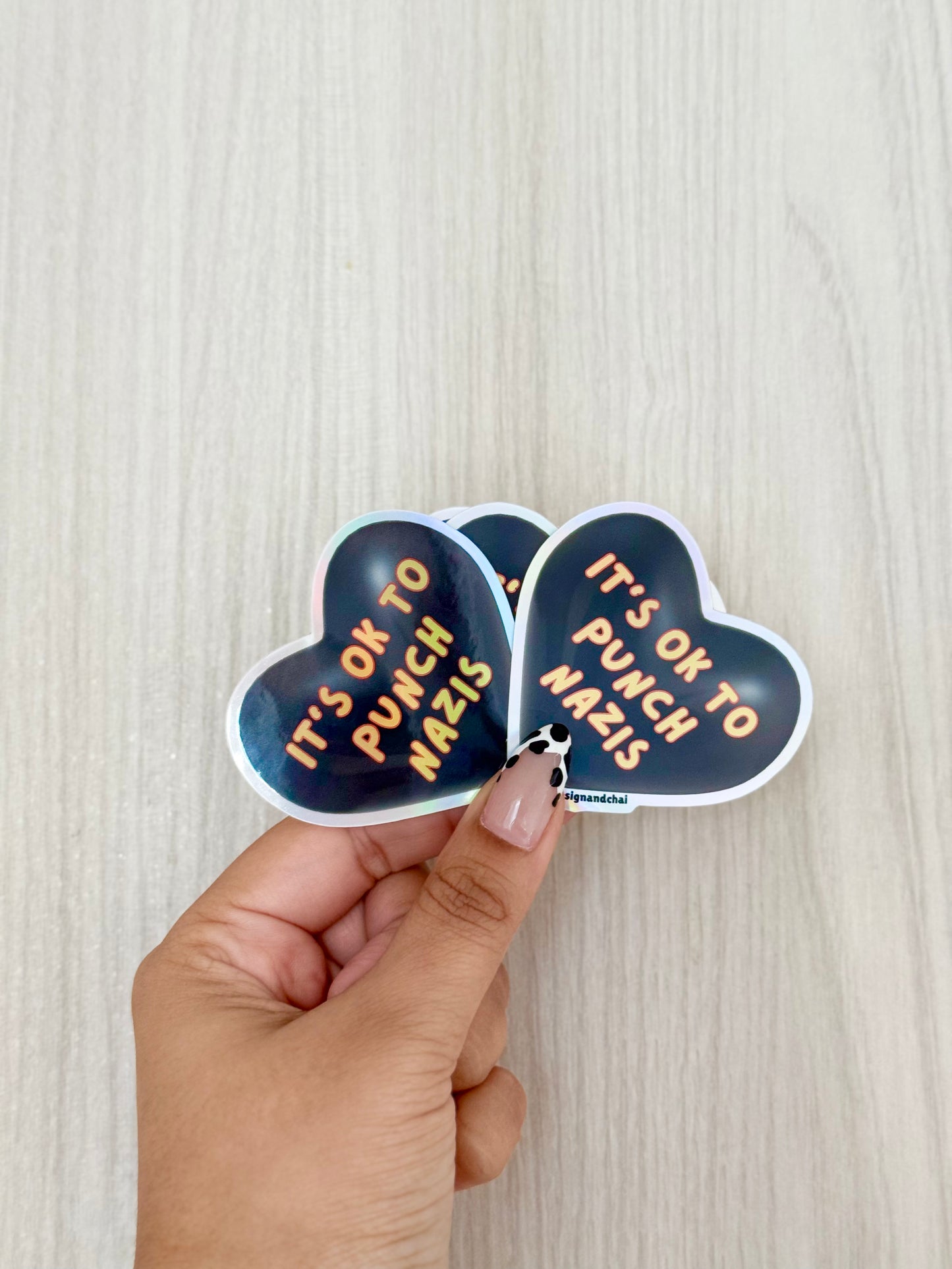 Punch a Nazi-  holographic Vinyl Sticker