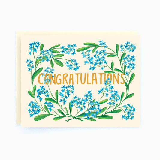 Congratulations Blue Flowers