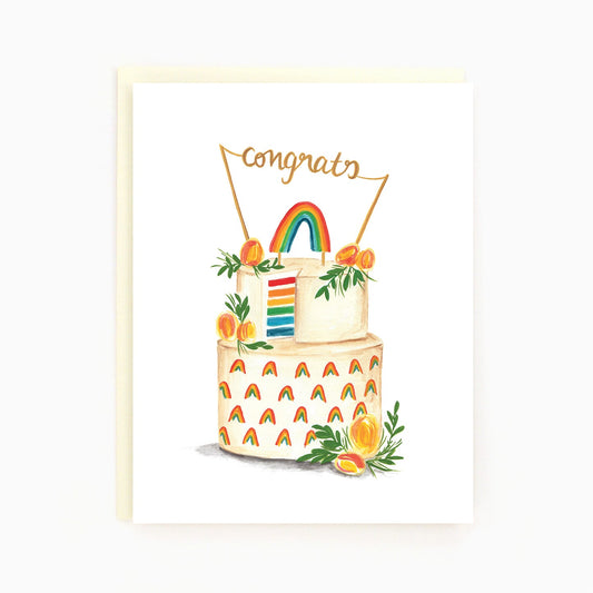 Wedding/Engagement rainbow cake