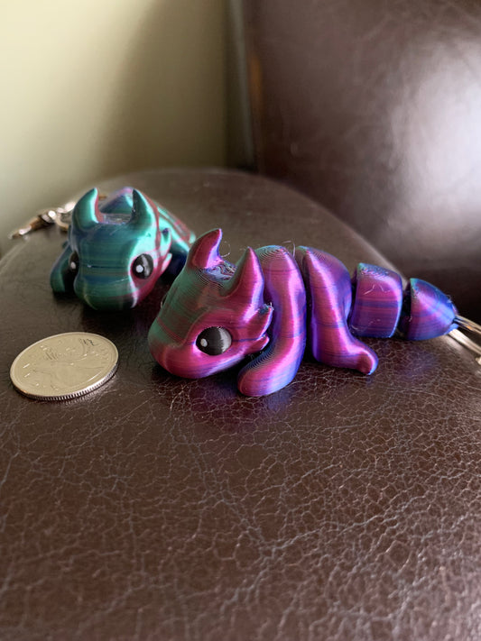 IDDR 1017 - Dragon keychain/bag bling (dark blue-green-purple)
