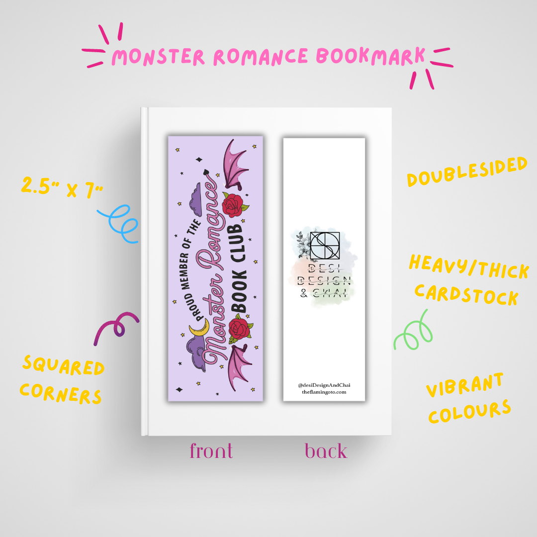 Monster romance bookclub bookmark