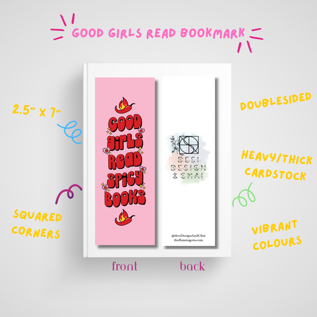 Good girls read spicy books bookmark