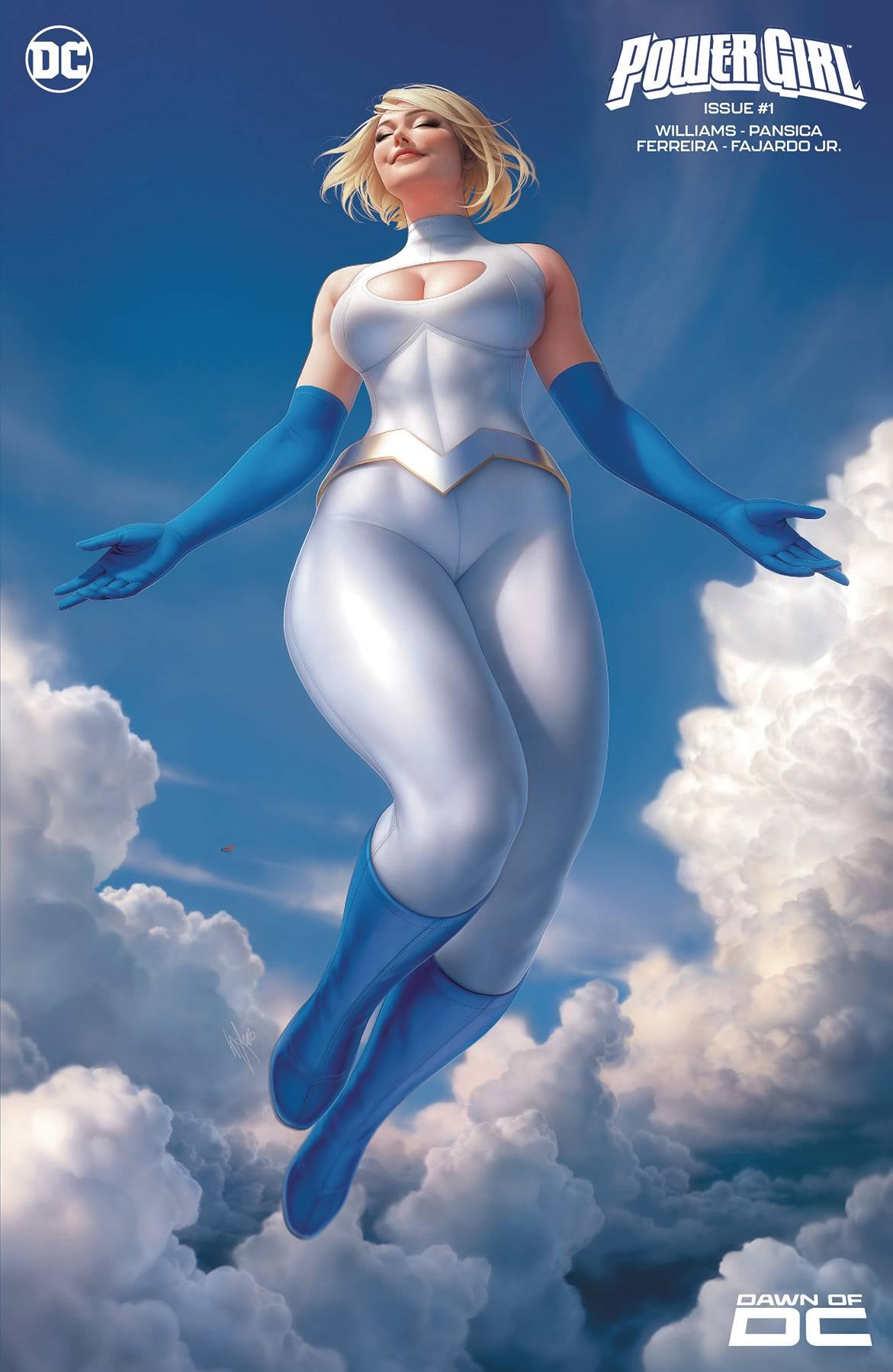 POWER GIRL #1 CVR E WARREN LOUW FOIL VAR