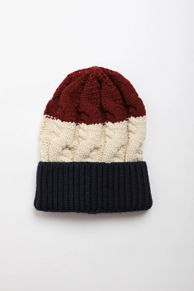 Colorful Cable Knit Beanie
