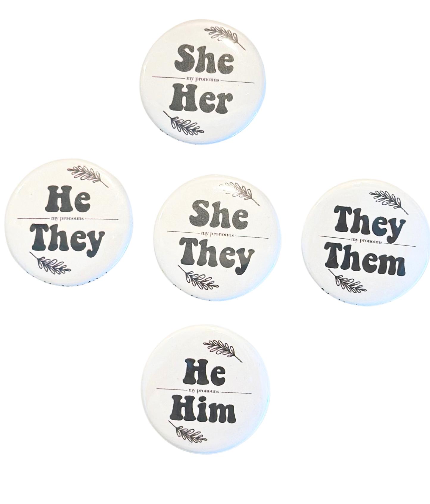 Pronoun button pins