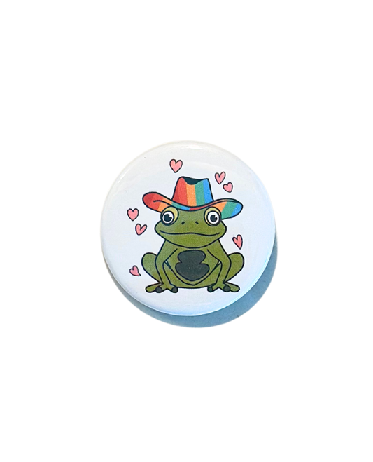 Pride frog- button pin