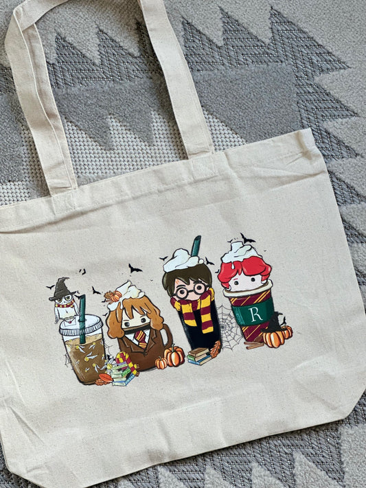 Potter fall drink tote bag