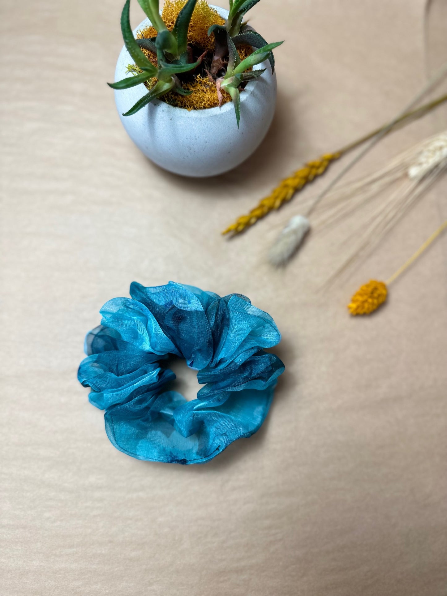 Blue Organza scrunchies