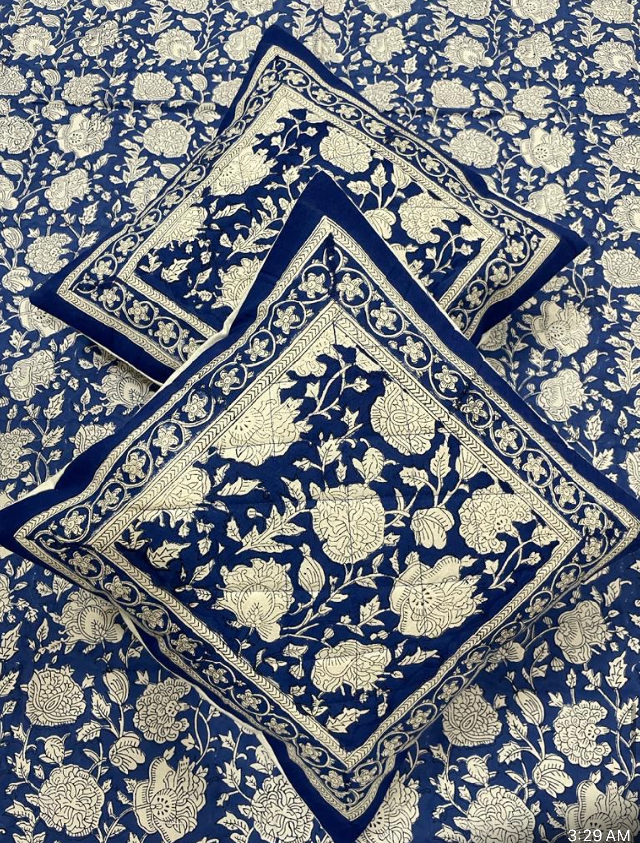 Handmade, blockprinted Quilted Cushion covers