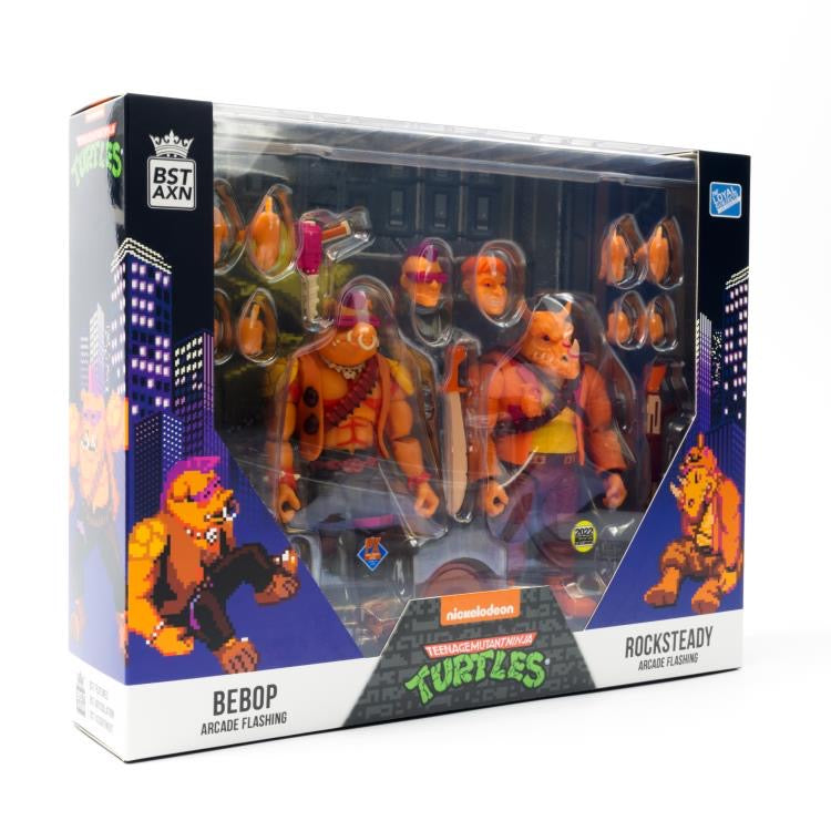 Teenage Mutant Ninja Turtles BST AXN Bebop & Rocksteady (Arcade) SDCC 2022 PX Previews Exclusive Two-Pack