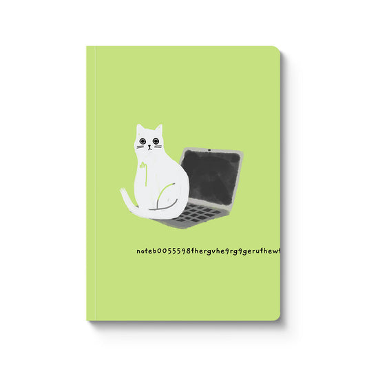 Laptop Cat Paperback Notebook (A5)