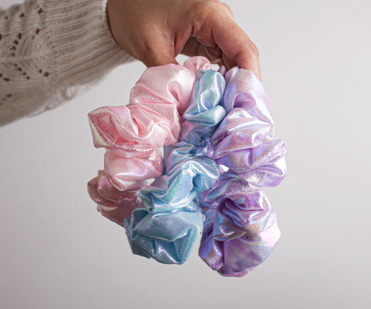 LIMN Unicorn dust lycra scrunchies