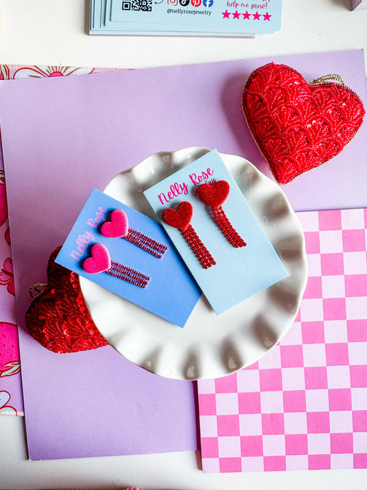 NRJ104 Red Heart Earrings