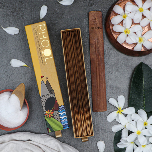 Natural wood incense stick holder