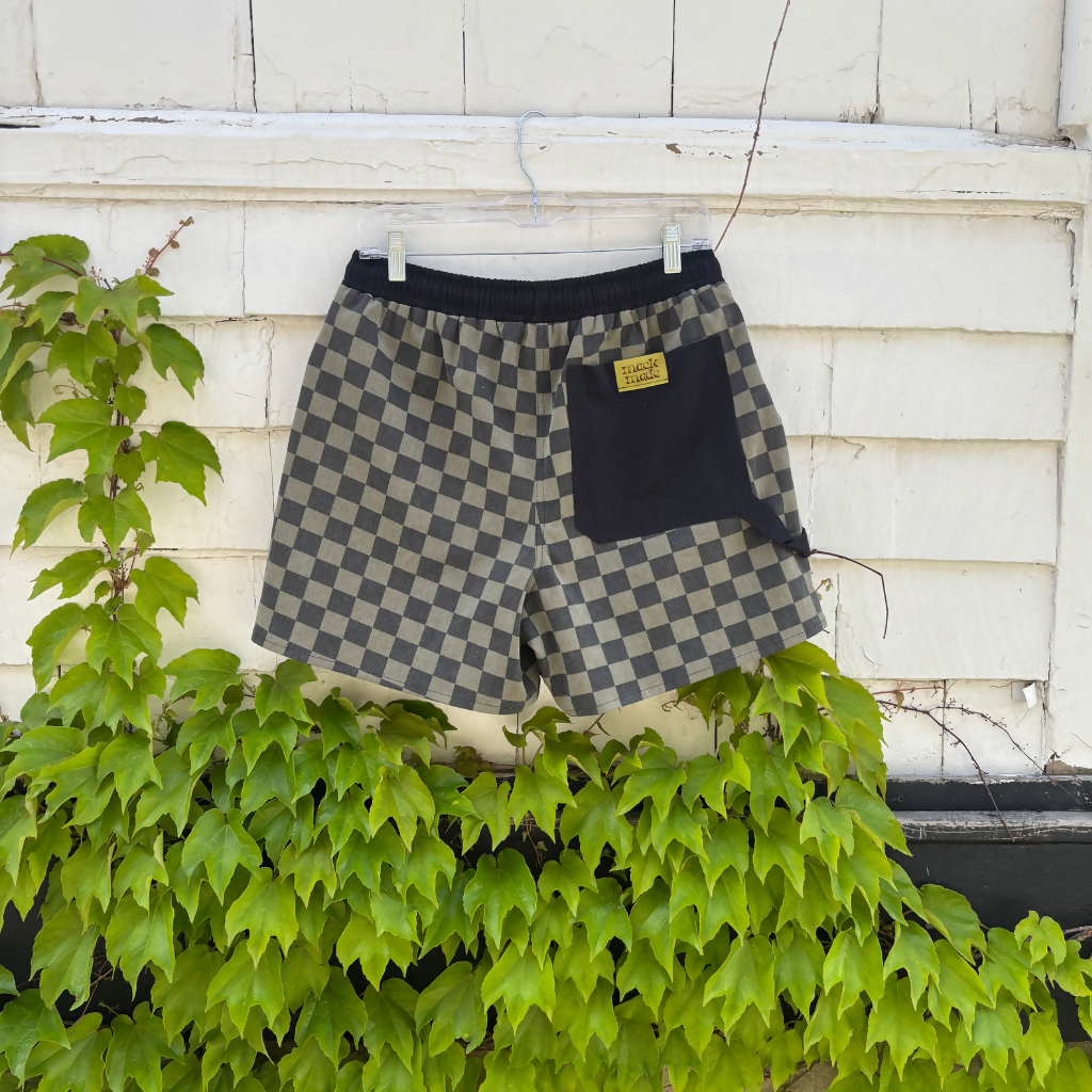 MMD checkered denim lee shorts