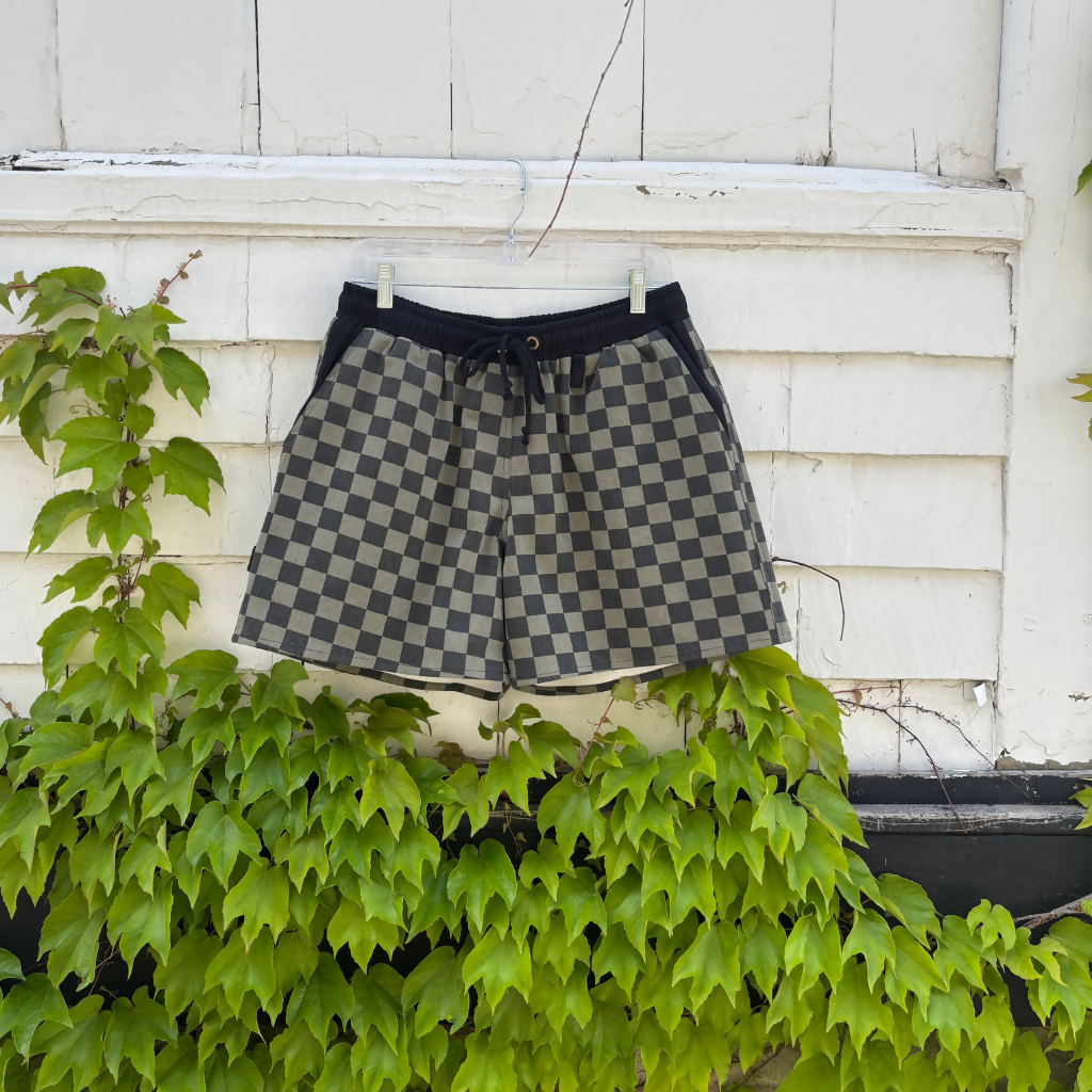 MMD checkered denim lee shorts