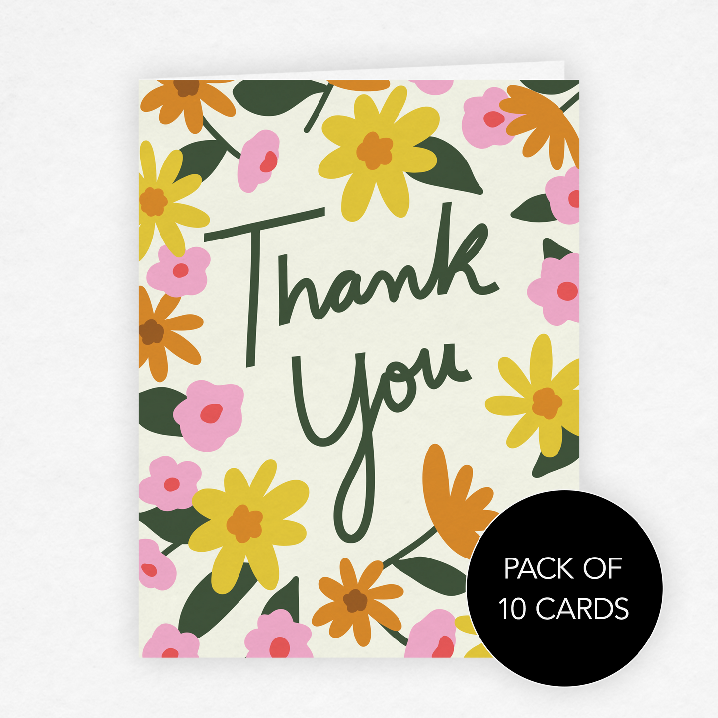 DMB 127 - Thank You Floral Greeting Card - 10 Card Boxed Set