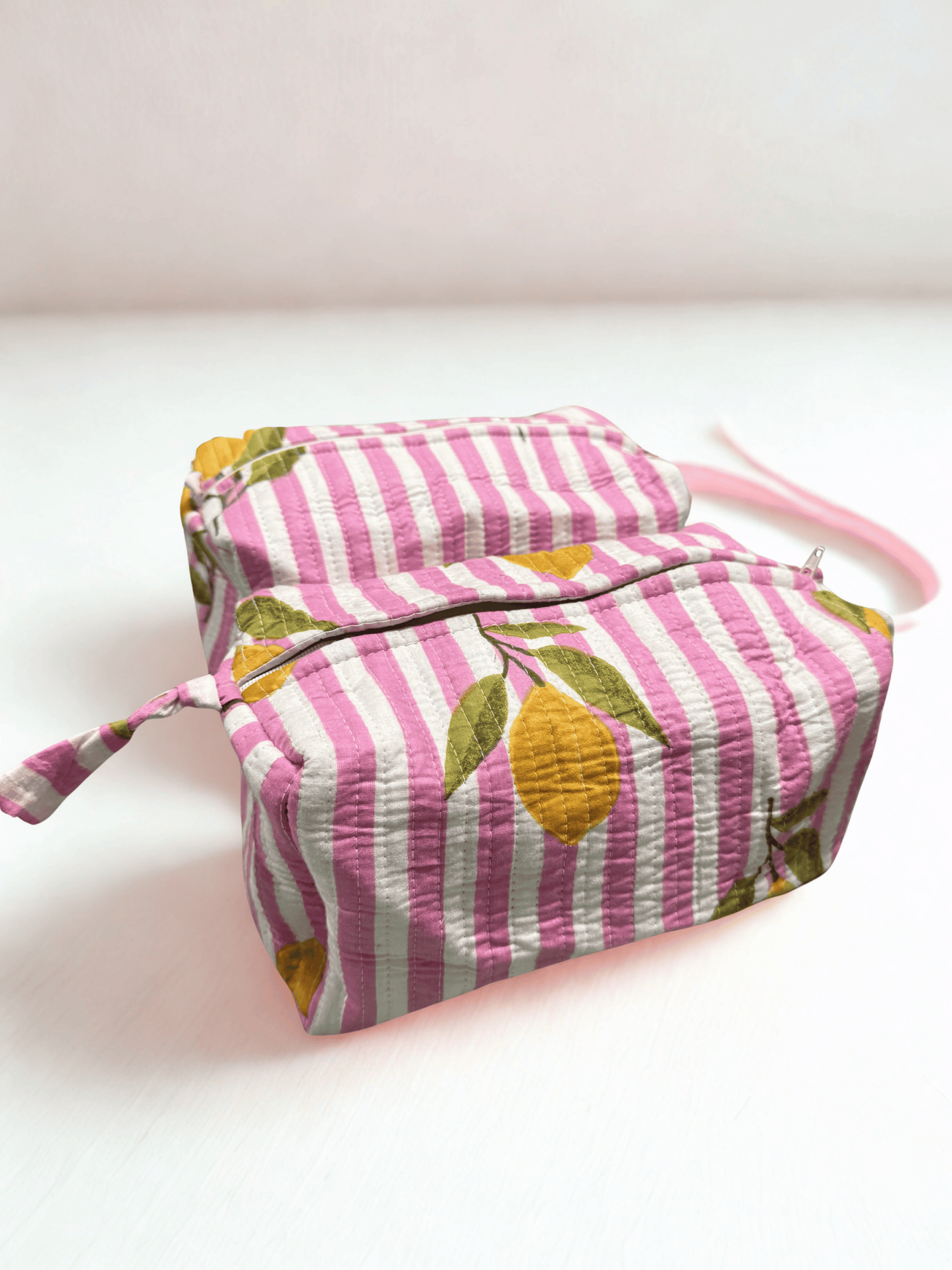 Handmade and block printed toiletry bag/pouches