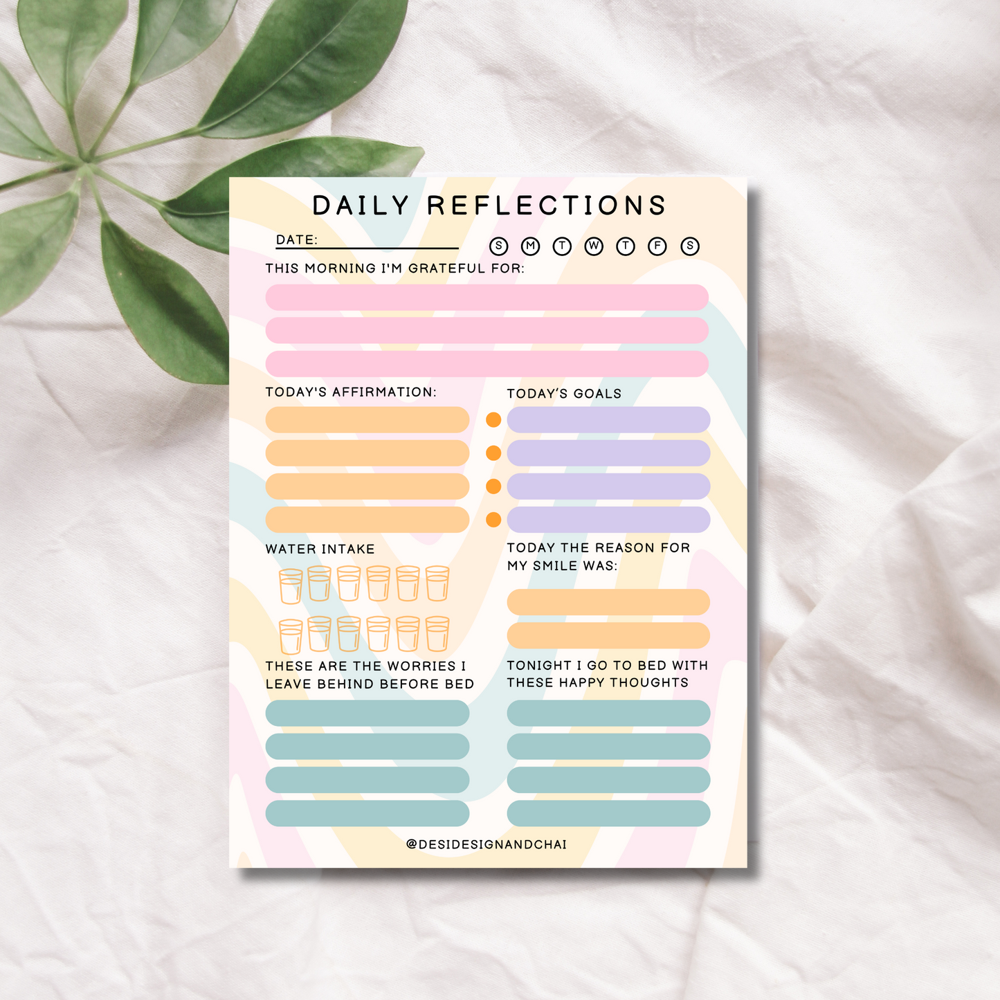 Daily gratitude and reflections wellness notepad