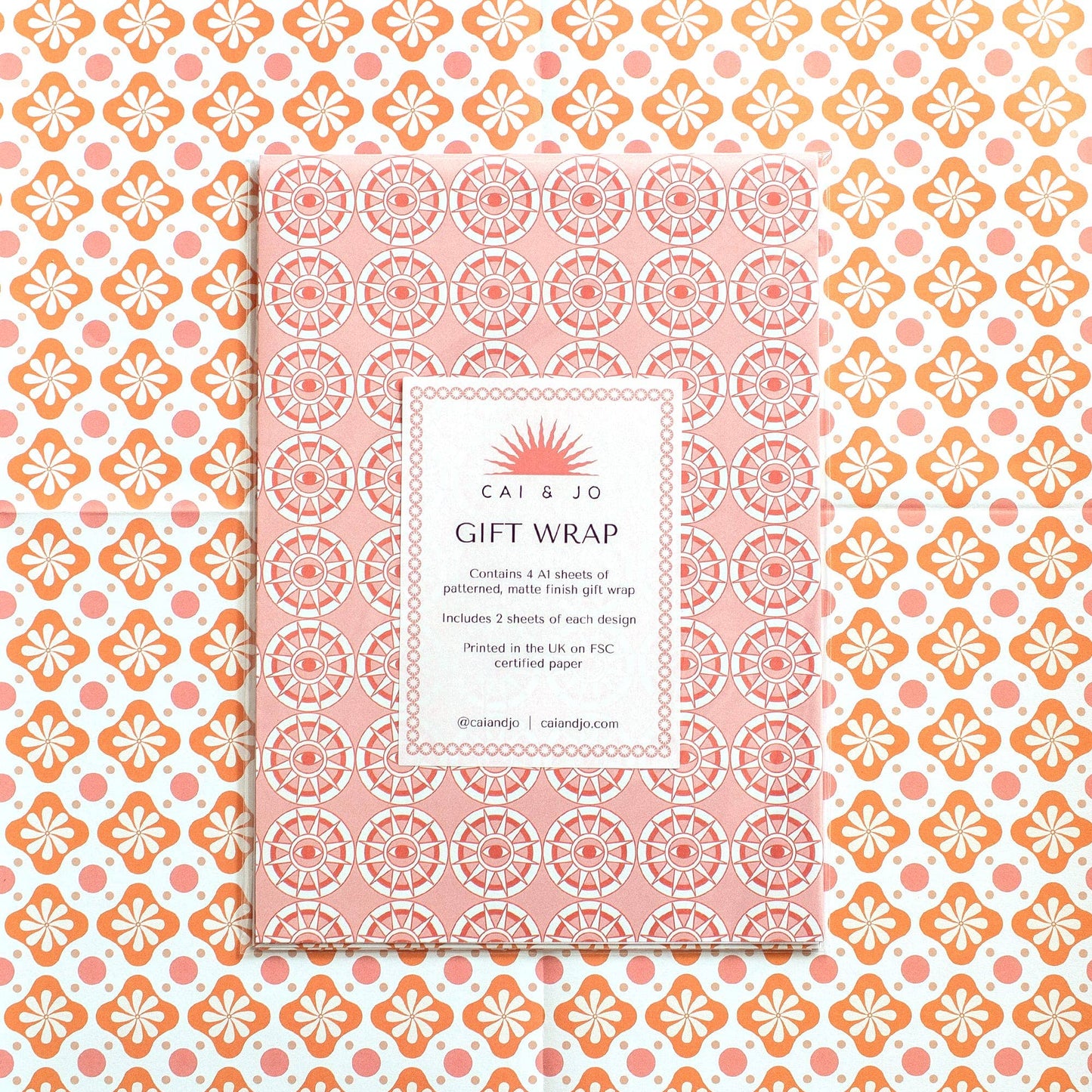 cai & jo - Pink & Orange Gift Wrap Pack