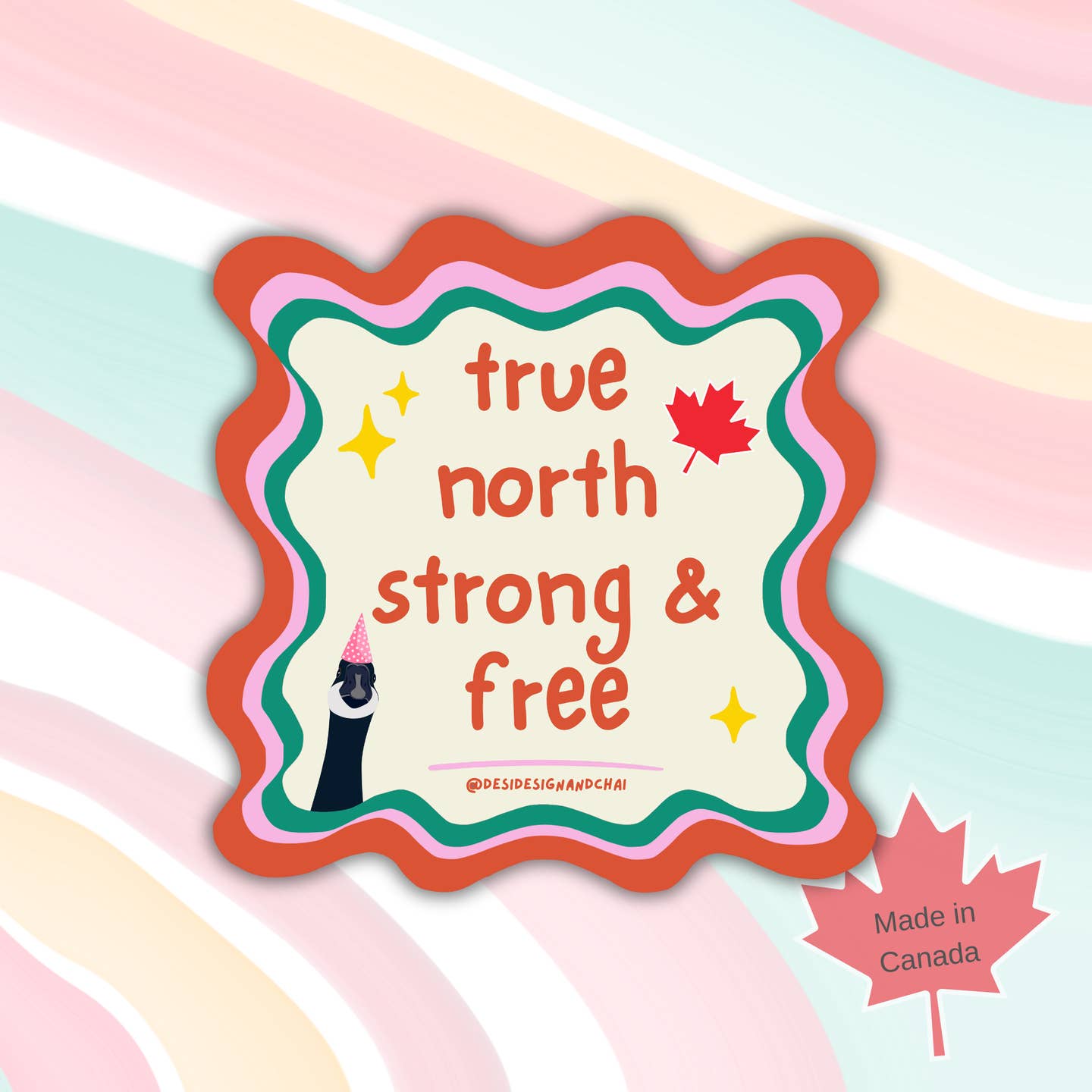 True north strong and free - Canada - Vinyl Sticker