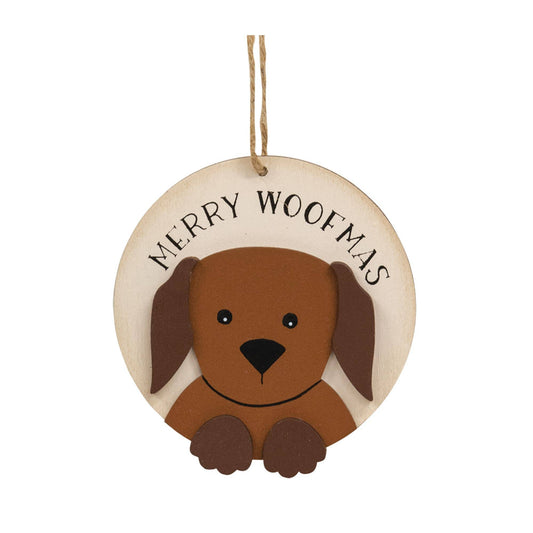 Merry Woofmas Wooden Christmas Ornament