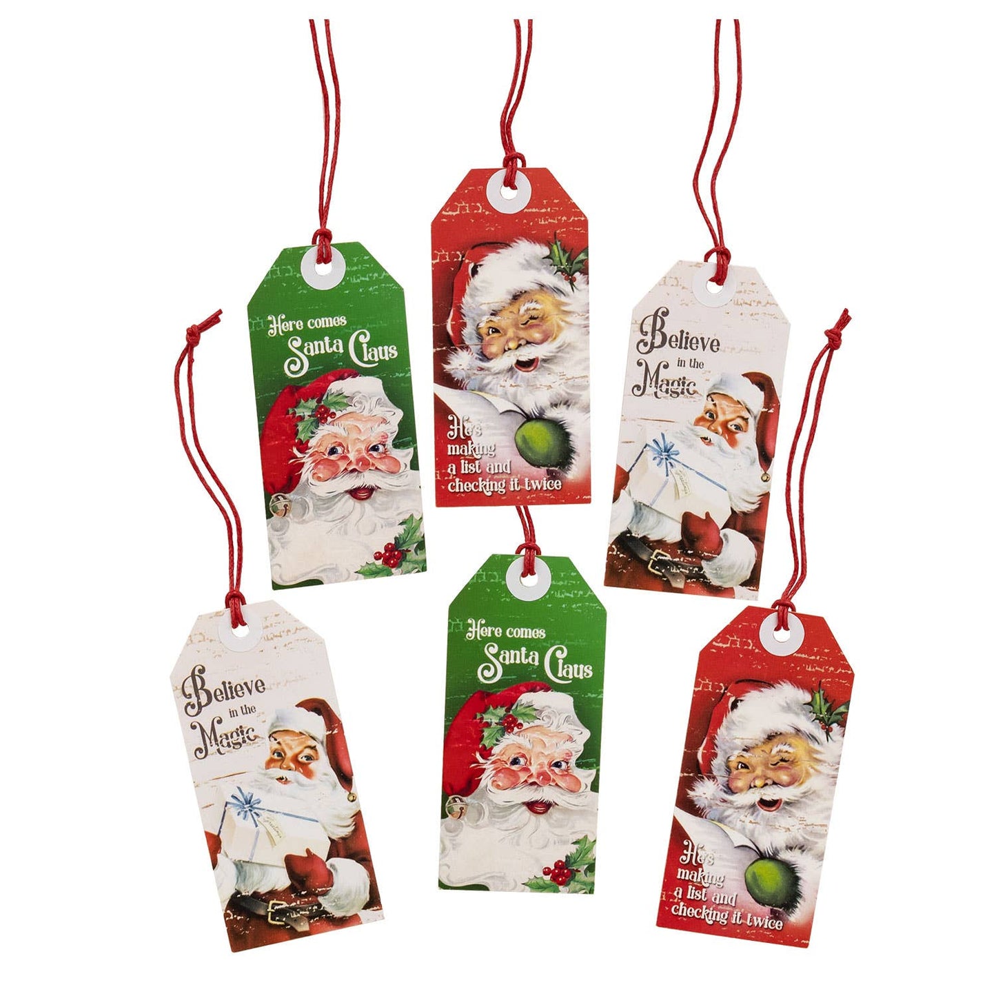 6/Set, Vintage Santa Gift Tags