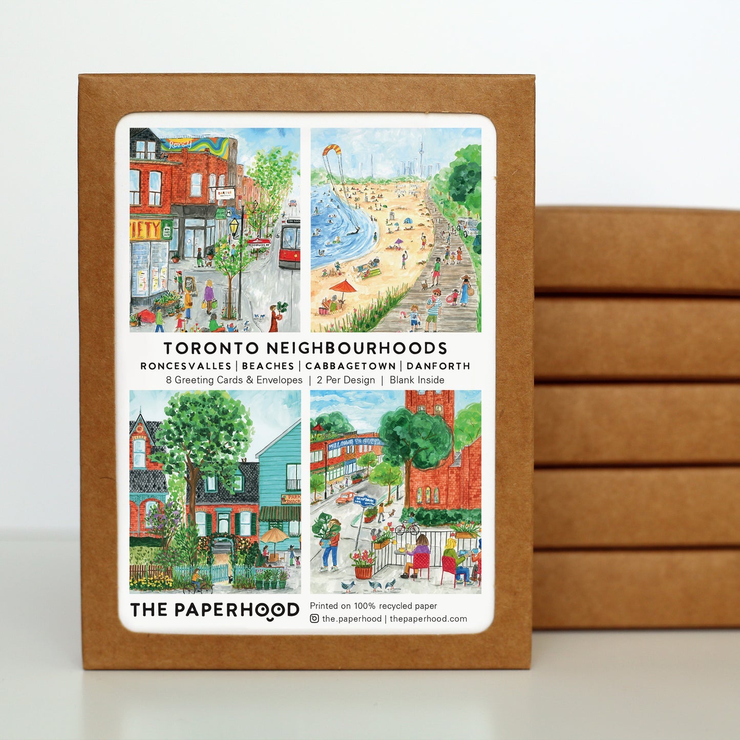 Assorted Box of 8 'Toronto Neighbourhoods' greeting cards