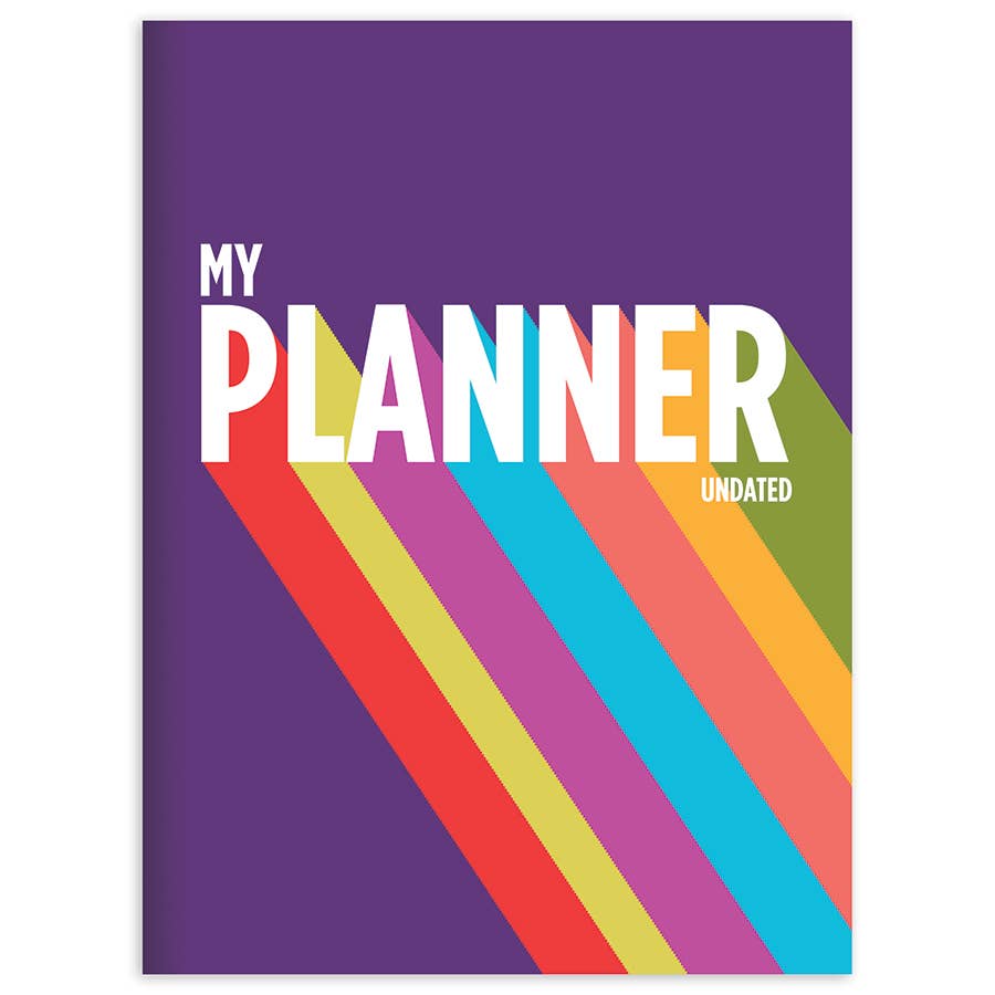 Purple Rainbow Undated Monthly Planner - Medium