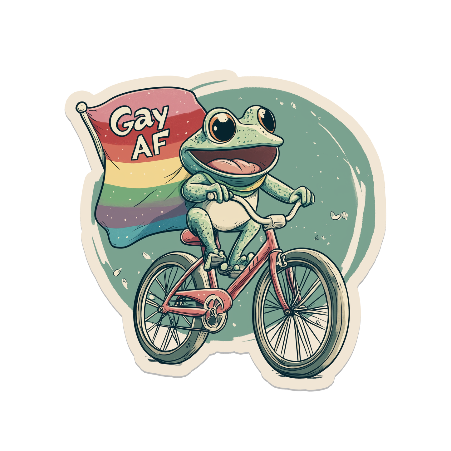 GAY AF Frog | LGBTQ+ | Cute | Waterproof Sticker | 2.5"
