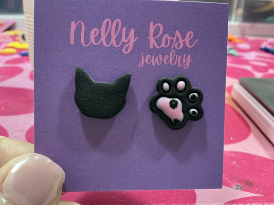 NRJ121 Black Cat Studs