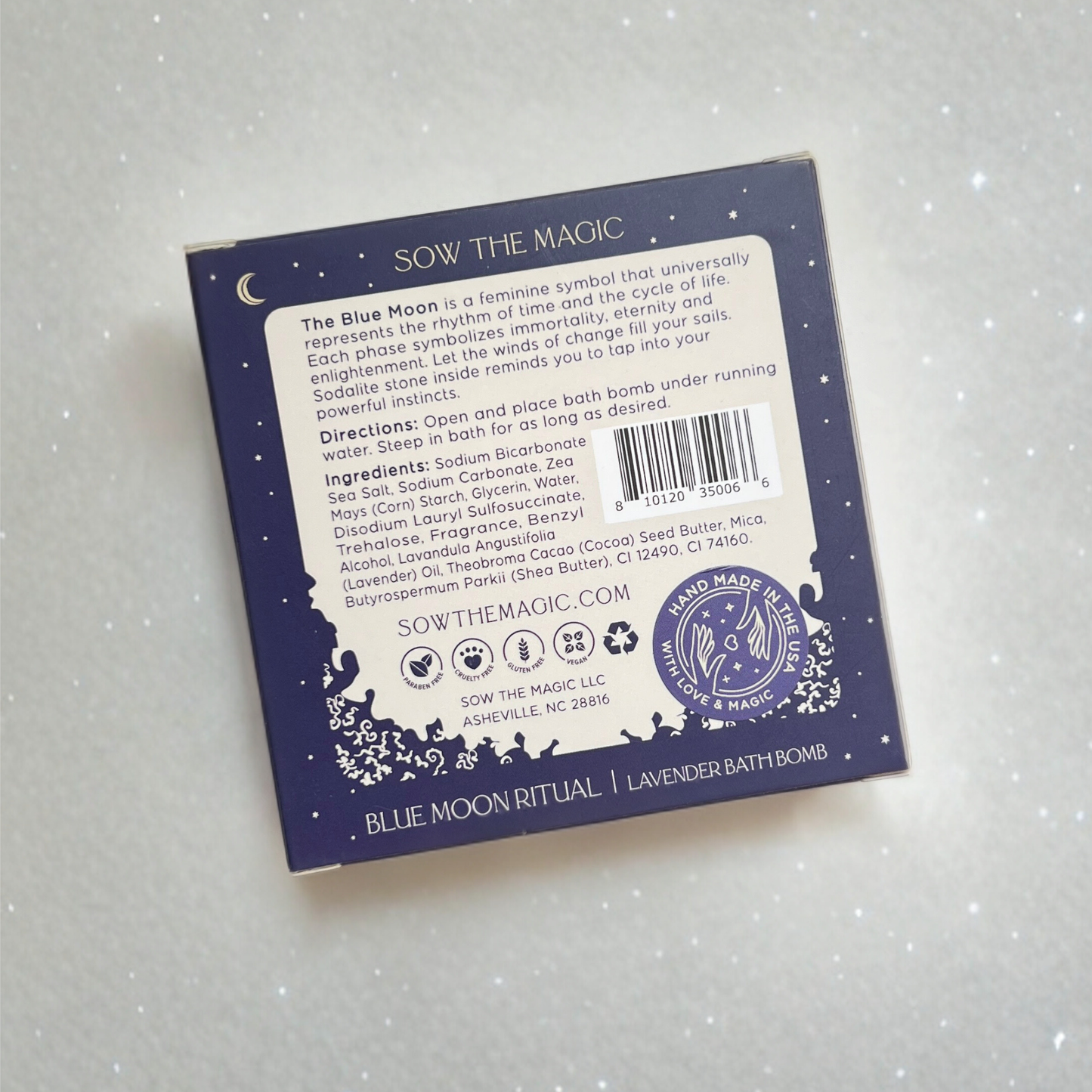 Sow the Magic - Blue Moon Lavender Bath Bomb with Sodalite