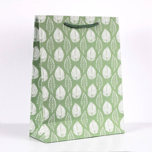 PaperSpree - Green Leaf Cotton Paper Gift Bag