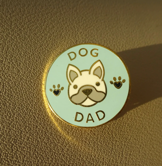 Dog Dad Pin Circle - Blue