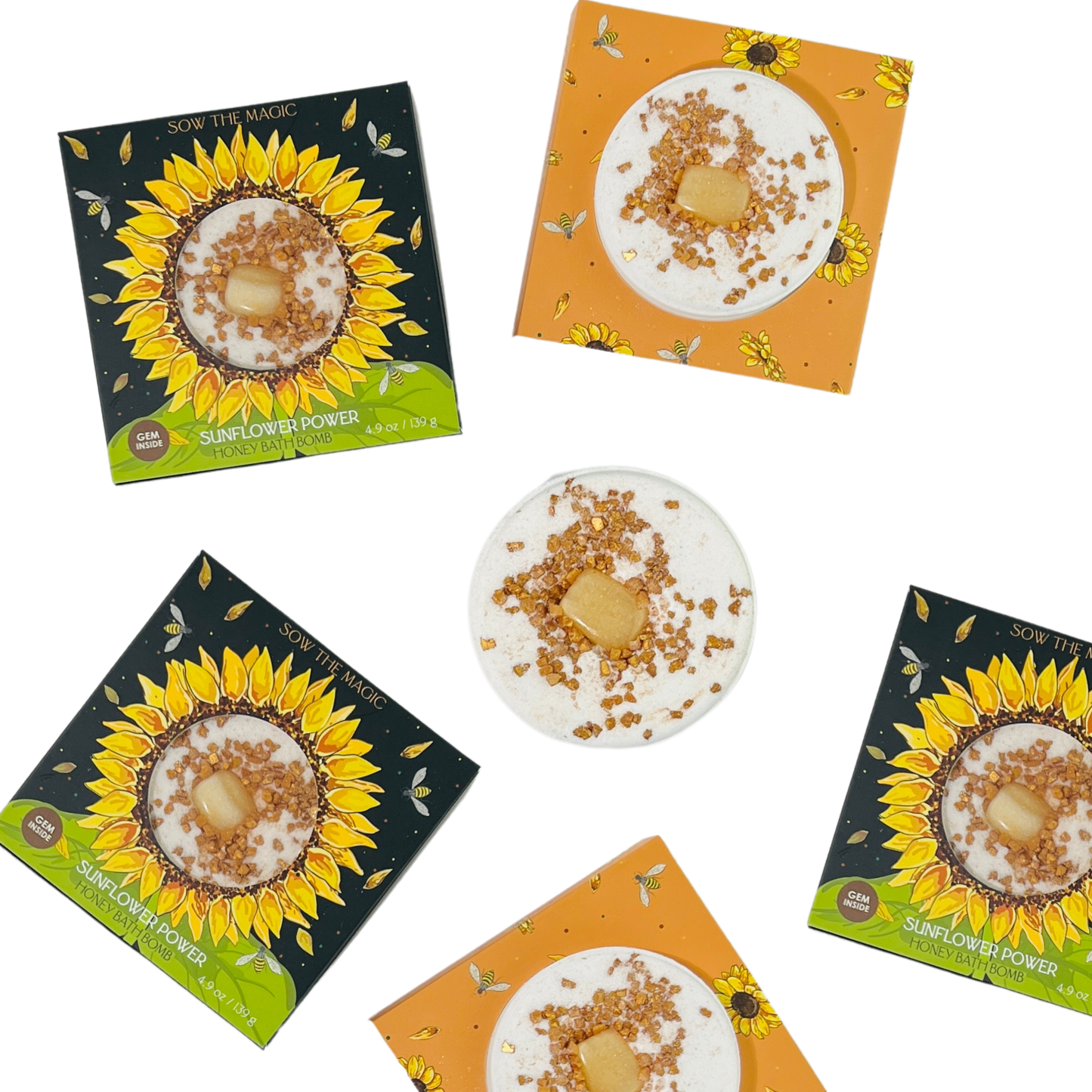 Sow the Magic - Sunflower Power Honey Bath Bomb with Amber