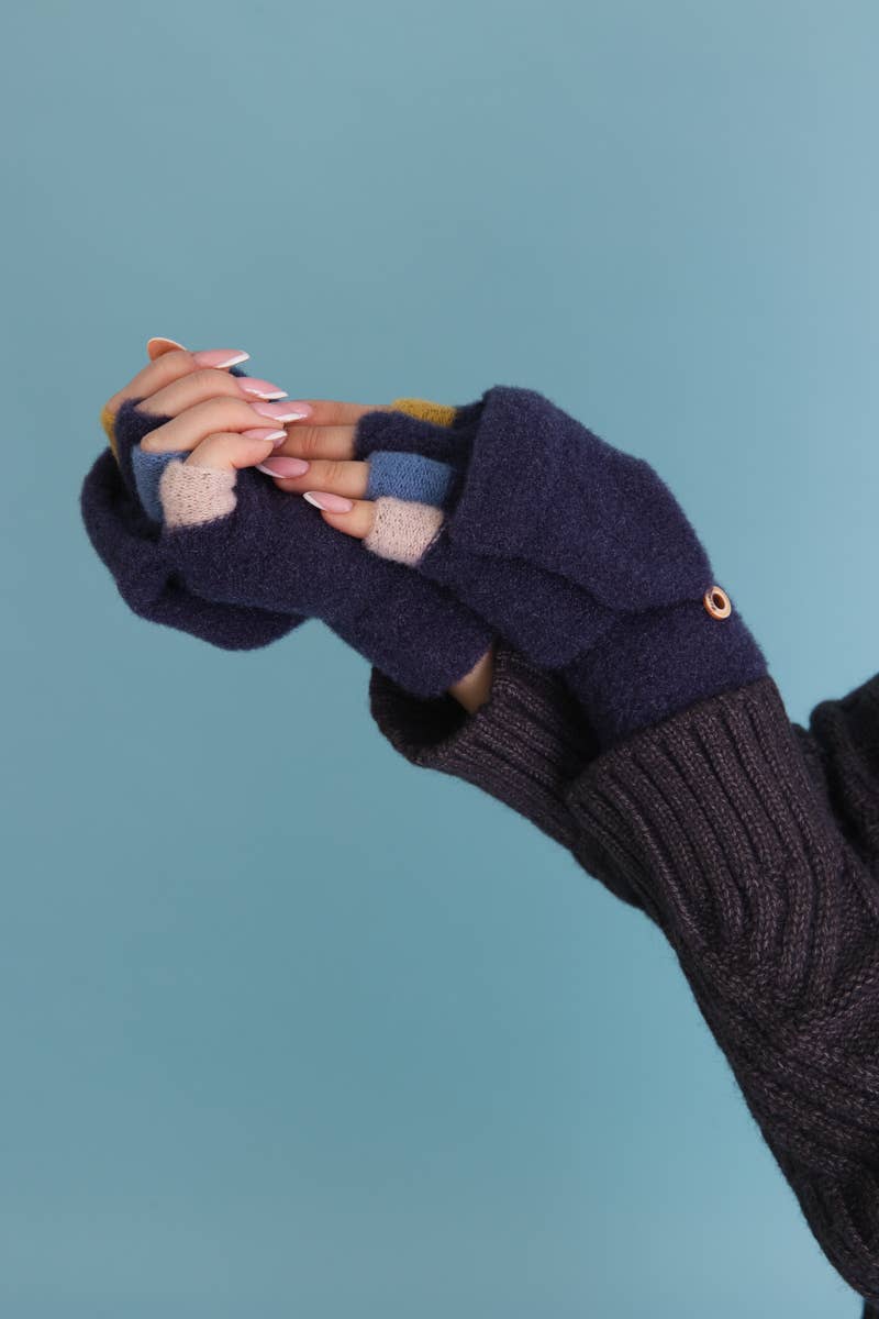 Rainbow Tip Convertible Gloves - Cute Winter Accessory