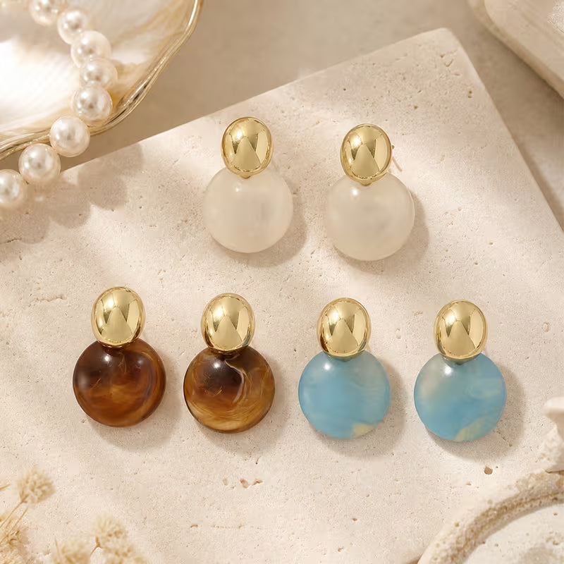 Resin drop earrings