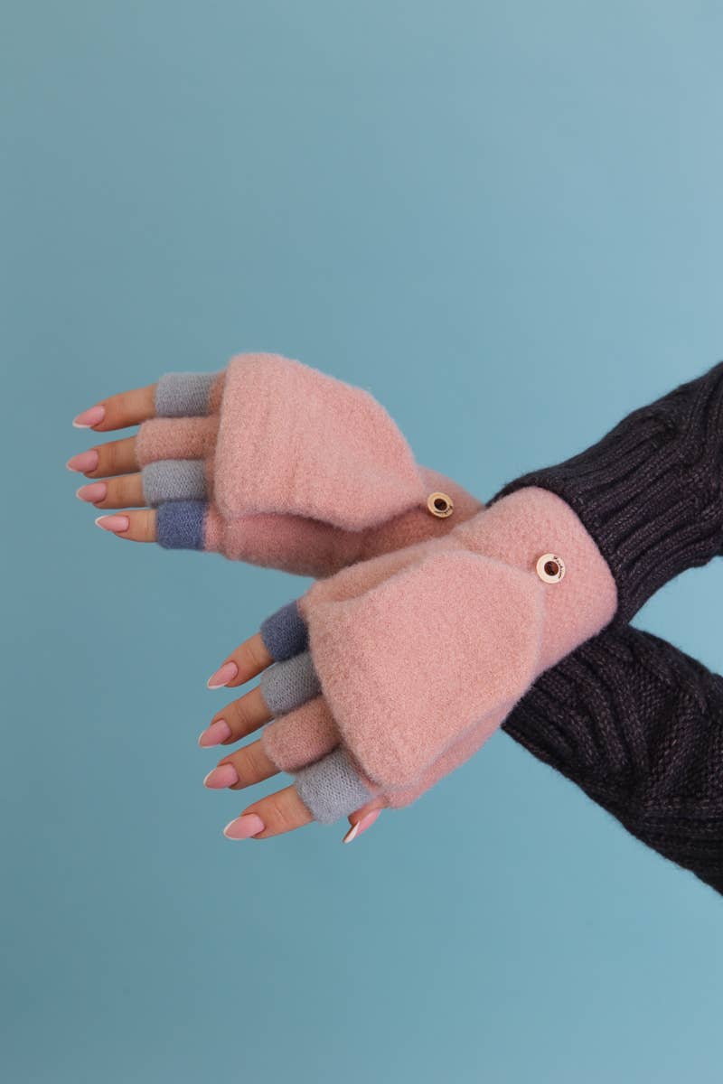 Rainbow Tip Convertible Gloves - Cute Winter Accessory