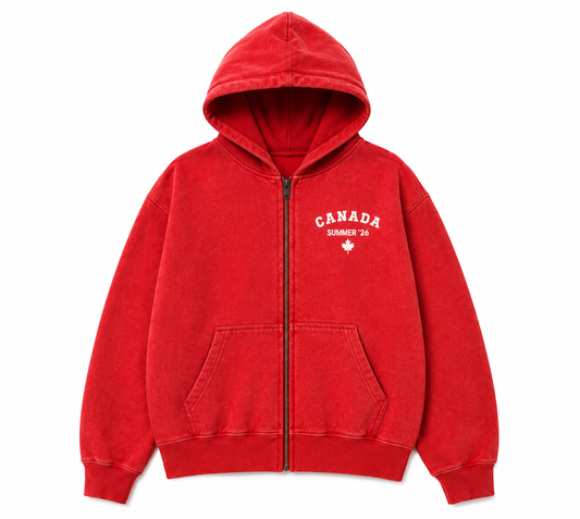 PRE-ORDER - Canada Soccer summer '26 zip up hoodie ⚽️🇨🇦